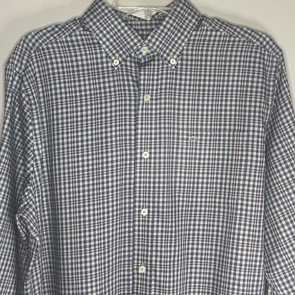Southern Tide Shirt Mens Medium Blue Gingham Button Up Skipjack Logo Long Sleeve - Picture 1 of 12